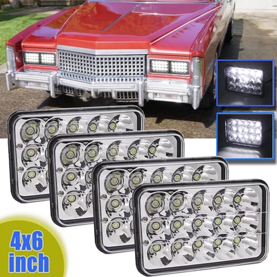 4PCS For Cadillac Eldorado 1975-1985 4x6" inch LED Headlights High-Low Beam DOT Foto 1 de 4