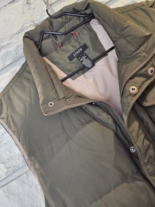 J.Crew gefütterte Daunenweste für Herren Größe Large olivgrün Reißverschluss Druckknopfleiste Fronttaschen - Bild 1 von 7