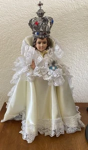 15" Columbia Statuary Infant Of Prague Chalkware Figurine 1966 Made In Italy - Picture 1 of 15