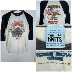 Camiseta De Colección Viaje Años 80 1982 Gira de Conciertos Rose Bowl Azul Ostra Culto Raglán - Imagen 1 de 21