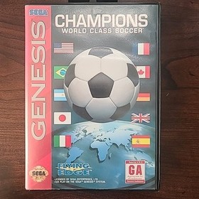 Champions World Class Soccer Sega Genesis 1993 Complete CIB Tested Working