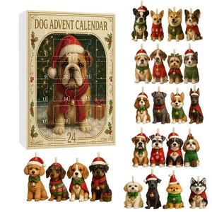 Süßer Hunde Adventskalender 2025, 24 Tage Unikat Hunde Adventskalender Ornamente ✨ - Bild 1 von 16