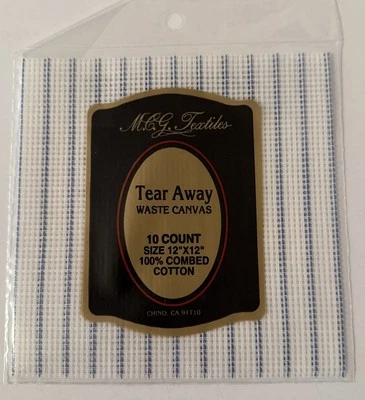 MCG Textiles Tear Away Waste Canvas 10 Count 12" x 12" 100% Combed Cotton - Image 1 of 2