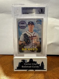 2018 Topps Heritage #225 Sean Newcomb Atlanta Braves Beckett Authentic Auto - Picture 1 of 2