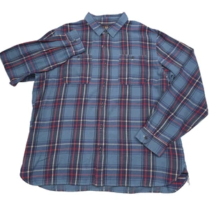 RRL Ralph Lauren Blue Plaid Farrell Flannel Workshirt Shirt Mens Size 2XL - Picture 1 of 10