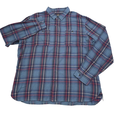 RRL Ralph Lauren Blue Plaid Farrell Flannel Workshirt Shirt Mens Size 2XL - Image 1 of 4