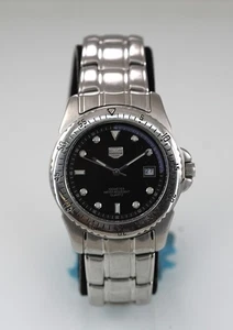 Elgin Steel Men Watch Silver Stainless 100m Water Res Battery Date Black Quartz - Picture 1 of 6