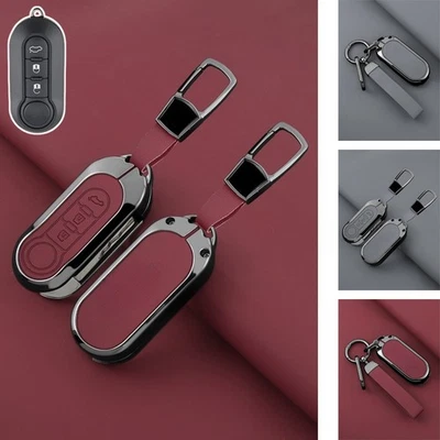 Funda protectora de cuero para llave de coche de aleación de zinc para Fiat Punto Evo Ducato Doblo Grande Foto 1 de 4