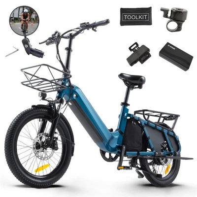 CMACEWHEEL HQ20 W Lastenrad E Bike 20" Cargobike mit Drehmomentsensor 48V20AH