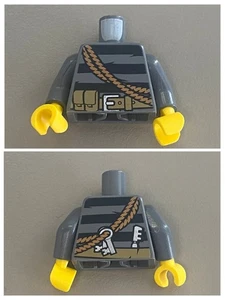 LEGO Dark Bluish Gray Torso Sweater Striped cty0363 cty0358 cty0433 cty0364 - Picture 1 of 1