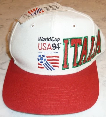 Vintage World Cup 1994 Team Italia Hat USA '94 Soccer Apex Snapback Cap  - Image 1 of 4
