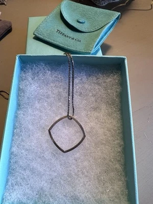 Tiffany & Co. Frank Gehry Plata Esterlina Torque Cuadrado Colgante Collar 16" Foto 1 de 4