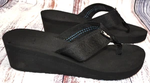 Teva Mush Mandalyn Wedge Black White Women's US Size 5 EUR 36 1000093B Sandals - Picture 1 of 7
