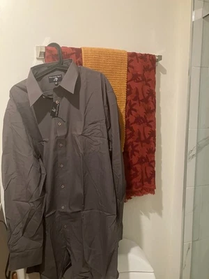 Falcon Bay 灰色礼服衬衫舒适领 18.5 36/37 高全新带标签全新 — 第 1/4 张图片