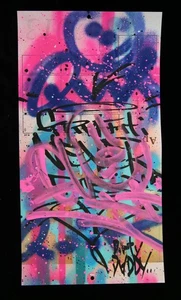 QUIK Lin Felton Original Painting on paper Signed + sticker banksy seen cope2 - Picture 1 of 13