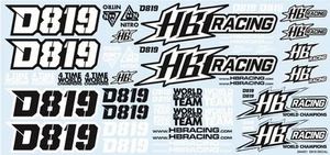 204451 HB Hot Bodies Adesivi Decals Bianco-Nero per D819 D819rs - Bild 1 von 1