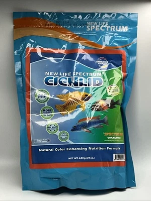 New Life Spectrum Cichlid Fish Small 1 MM Pellets 600G - 21 Oz - Image 1 of 2