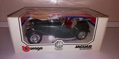 BURAGO SCALA 1/18 JAGUAR SS 100 1937 VERDE IN SCATOLA VINTAGE - Immagine 1 di 4