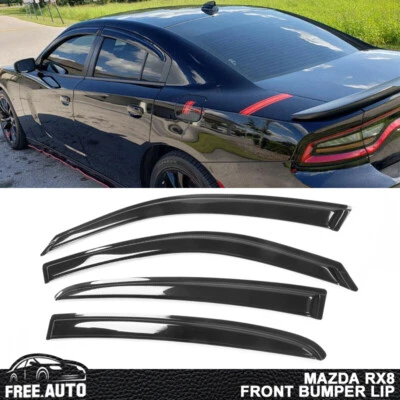 Juego de 4 piezas de protector deflector de lluvia sol ventilación visera ventana Dodge Charger 11-23 Foto 1 de 4