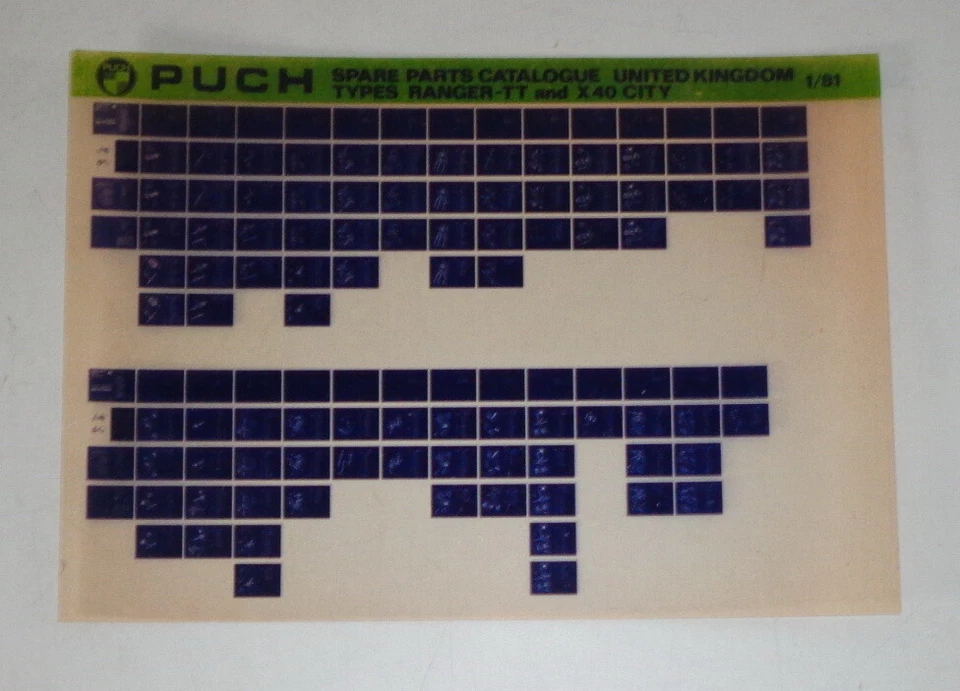 Catalogo Ricambi Microfich Puch Ranger TT / X 40 City Stand 01/81 - Immagine 1 di 1