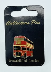 Vintage Awnhill London England Red Double Decker Bus Collectors Lapel Pin MOC - Bild 1 von 3