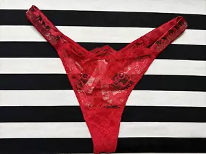 Mutandine/corde rosse Victoria's Secret molto sexy cinturino lucido taglia small - Foto 1 di 9