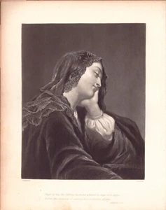 1855 Druck einer Radierung von JOHN SARTAIN nach einem Gemälde von CHARLES Z. LANDELLE - Bild 1 von 1