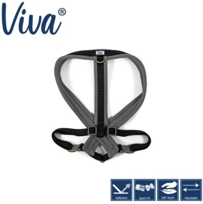 Arnés acolchado Ancol Viva X-Large para perro cachorro reflectante puntada de nailon negro XL Foto 1 de 4