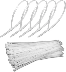 50pcs Cable Zip Ties Blanco, Autoblocante Nylon Plástico Blanco Zip Ties 3mm 120mm - Imagen 1 de 3