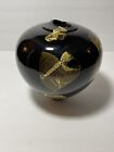 Vase de poterie Studio Art signé Williams 6 pouces de haut or noir