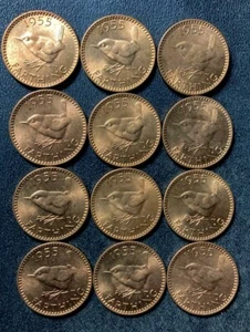 Vintage Great Britain Coin Lot - 1955 - FARTHINGS - 12 Uncirculated Coins - #A22 - Picture 1 of 1