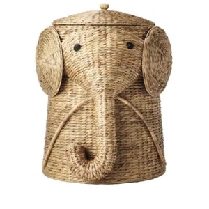 Home Decorators Hamper Basket 20.28"x16.14"x17.13" Elephant Natural Woven w/Lid - Picture 1 of 2