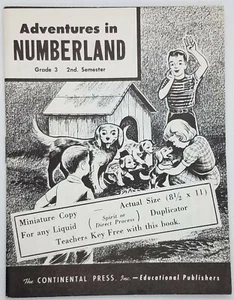 Continental Press Adventures In Numberland Miniature Teacher Sample Book 1940s - Picture 1 of 3
