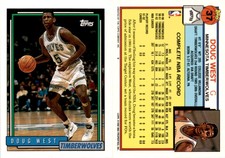 Doug West 1992 Topps Basketball Card 37  Minnesota Timberwolves