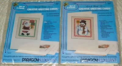 Lote 2 KITS CREATIVOS DE TARJETAS DE FELICITACIÓN Paragon Navidad SANTA Y MUÑECO DE NIEVE ~ ¡NUEVO EN PAQUETE! Foto 1 de 4