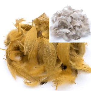 MALLARD FLANK FEATHERS (BIG BAG) - Hareline Fly Tying Natural or Wood Duck Gold - Picture 1 of 6