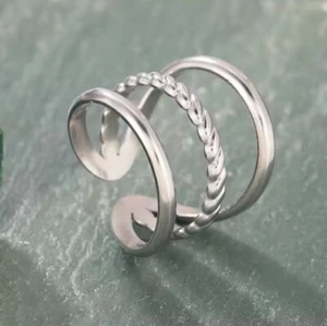 Silberring, Lagenlook Ring, klobiger verstellbarer Ring, anlaufgeschützter Ring, Boho Ring - Bild 1 von 5