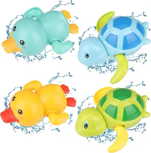 Pinenuts Baby Bath Toys, 4 Pcs Baby Bath Tub Toys Wind-up Toys Paddling Pool & - Picture 1 of 7