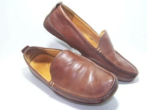 UGG Australia Mens SZ 8.5 INDY 1631 Brown Leather Driving Loafer Shoes 41.5 EU - Picture 1 of 9
