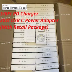 For iPhone 14 13 12 11 iPad XR 20W USB C Power Adapter PD Fast Charger Cable Lot - Picture 1 of 12