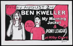 Ben Kweller My Morning Jacket Kilby Court Salt Lake City 2002 Poster Leia Bell - Picture 1 of 1