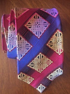 R. Lewis Multicolor Square Geometric Pattern Men's Tie. - Picture 1 of 3