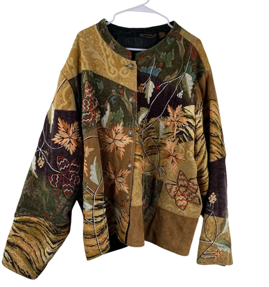 Chaqueta Alex Kim Tapiz Patchwork Mezcla Hojas Multicolor 5X Boho Ecléctica Foto 1 de 4