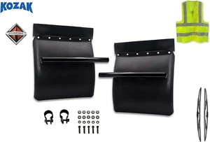 Black Plastic Quarter Fender Poly 24" x 24" Pair Set International Semi Trucks - Picture 1 of 10