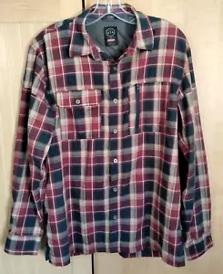 Wrangler ATG Hemd kariert Langarm Ellenbogenschützer Outdoor Herren Medium - Bild 1 von 9