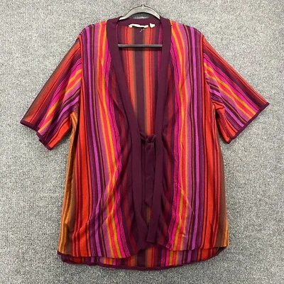 Cárdigan Soft Surroundings para mujer 2X Corbata frontal con puntas Western Hippie Boho Artístico Foto 1 de 4