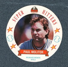 Paul Molitor 1992 Ben's Bread Baseball Super Hitters Milwaukee Brewers Disc #8