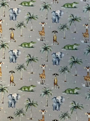 Jersey Stoff Kinderstoff Digitaldruck Safari Babies - Bild 1 von 2