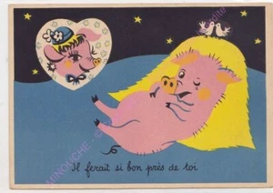 CPSM Humour Illustrateur Cochon Cochonne Il Ferait Si Bon Près De Toi - Picture 1 of 2
