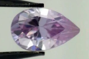 CUBIC ZIRCONIA LILAC COLOR 8 x 5 MM PEAR CUT 2 PIECE SET - Picture 1 of 1